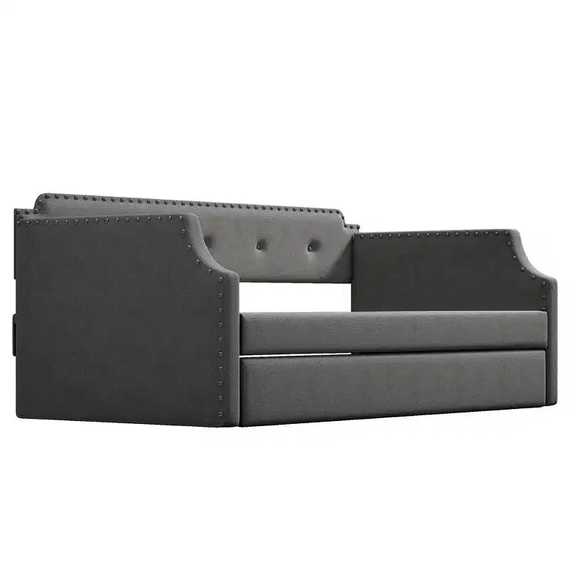 Whisen Sofá Cama Tapizado Individual con Nido, Soporte de Láminas de Madera, Estructura Tapizada
