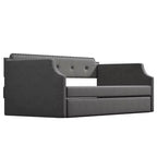 Whisen Sofá Cama Tapizado Individual con Nido, Soporte de Láminas de Madera, Estructura Tapizada