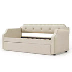 Whisen Sofá Cama Tapizado Individual con Nido, Soporte de Láminas de Madera, Estructura Tapizada