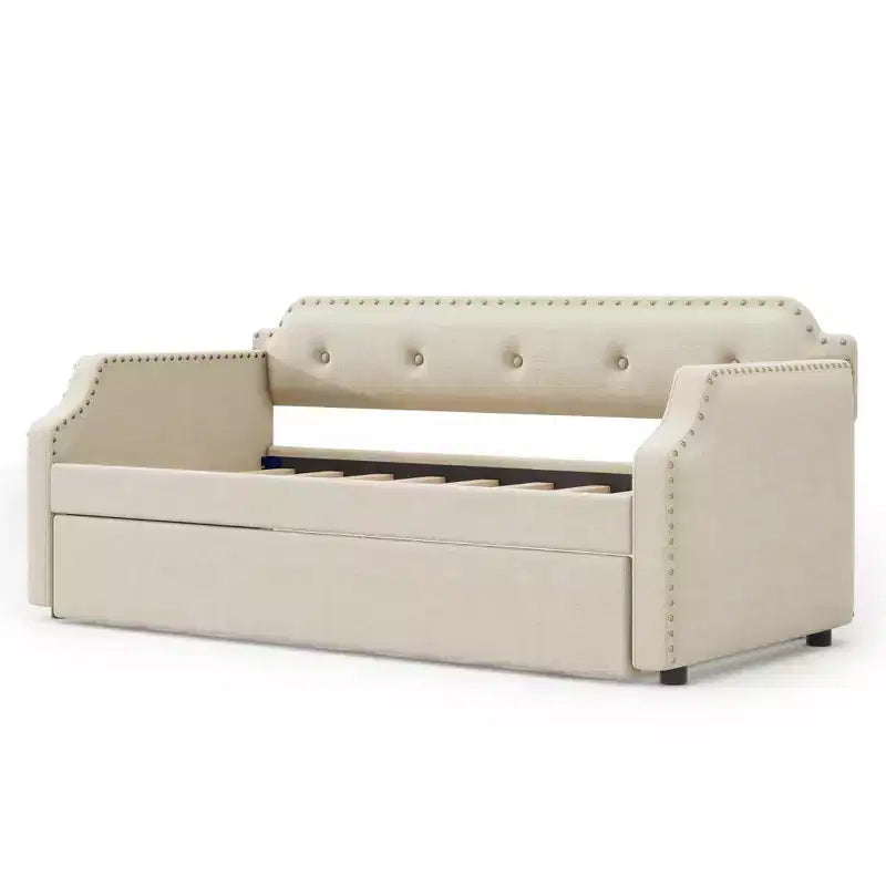 Whisen Sofá Cama Tapizado Individual con Nido, Soporte de Láminas de Madera, Estructura Tapizada