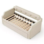 Whisen Sofá Cama Tapizado Individual con Nido, Soporte de Láminas de Madera, Estructura Tapizada