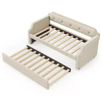 Whisen Sofá Cama Tapizado Individual con Nido, Soporte de Láminas de Madera, Estructura Tapizada