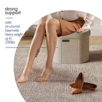 StorageBud Banco de almacenamiento para el dormitorio, pie de cama, otomana ovalada de boucle con almacenamiento, banco de entrada con almacenamiento