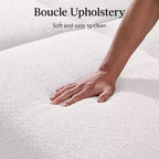 Sofá cama curvado convertible de tela boucle con respaldo dividido, de Best Choice Products