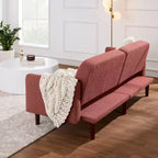 Sofá cama curvado convertible de tela boucle con respaldo dividido, de Best Choice Products