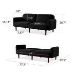 Sofá cama curvado convertible de tela boucle con respaldo dividido, de Best Choice Products