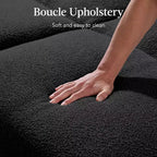Sofá cama curvado convertible de tela boucle con respaldo dividido, de Best Choice Products