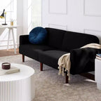 Sofá cama curvado convertible de tela boucle con respaldo dividido, de Best Choice Products