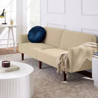 Sofá cama curvado convertible de tela boucle con respaldo dividido, de Best Choice Products