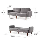 Sofá cama curvado convertible de tela boucle con respaldo dividido, de Best Choice Products