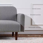Sofá cama curvado convertible de tela boucle con respaldo dividido, de Best Choice Products