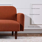 Sofá cama curvado convertible de tela boucle con respaldo dividido, de Best Choice Products
