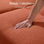 Sofá cama curvado convertible de tela boucle con respaldo dividido, de Best Choice Products