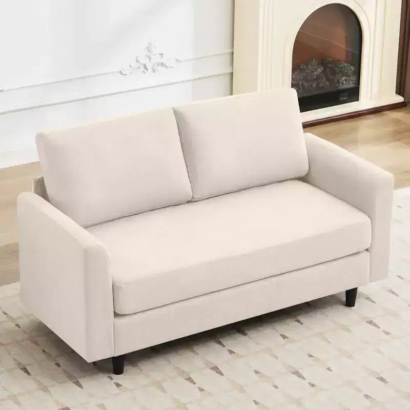 Hyleory Sofá biplaza cómodo y acogedor para sala de estar, espacio pequeño, oficina, apartamento, sofá de tela suave y transpirable
