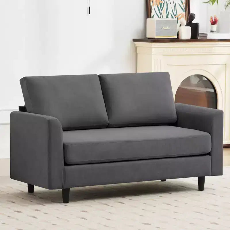 Hyleory Sofá biplaza cómodo y acogedor para sala de estar, espacio pequeño, oficina, apartamento, sofá de tela suave y transpirable