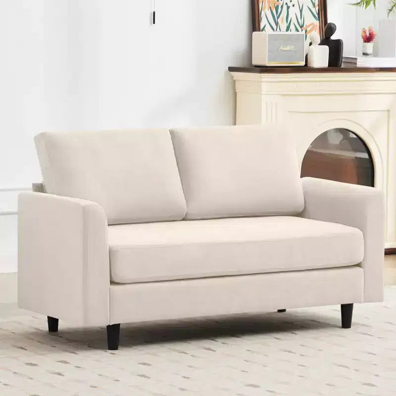 Hyleory Sofá biplaza cómodo y acogedor para sala de estar, espacio pequeño, oficina, apartamento, sofá de tela suave y transpirable