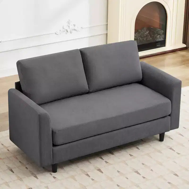 Hyleory Sofá biplaza cómodo y acogedor para sala de estar, espacio pequeño, oficina, apartamento, sofá de tela suave y transpirable