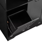 Gabinete de almacenamiento para baño Whisen con cajones, cesto de ropa sucia inclinable y estantes abiertos