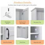 Gabinete de almacenamiento para baño Whisen con cajones, cesto de ropa sucia inclinable y estantes abiertos
