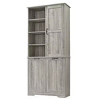 Gabinete de almacenamiento para baño Whisen con cajones, cesto de ropa sucia inclinable y estantes abiertos