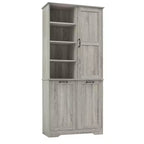 Gabinete de almacenamiento para baño Whisen con cajones, cesto de ropa sucia inclinable y estantes abiertos