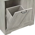 Gabinete de almacenamiento para baño Whisen con cajones, cesto de ropa sucia inclinable y estantes abiertos