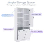 Gabinete de almacenamiento para baño Whisen con cajones, cesto de ropa sucia inclinable y estantes abiertos