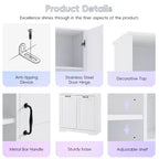 Gabinete de almacenamiento para baño Whisen con cajones, cesto de ropa sucia inclinable y estantes abiertos