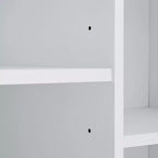 Gabinete de almacenamiento para baño Whisen con cajones, cesto de ropa sucia inclinable y estantes abiertos