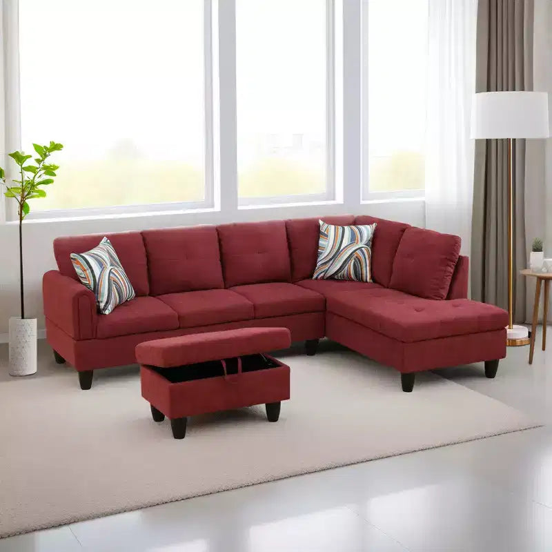 Sofá de terciopelo chenilla, juego de tres piezas para sala de estar, cuenta con resorte de doble capa y comodidad suave