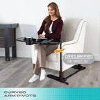Stander Wonder Tray, Bandeja de TV giratoria y ajustable y escritorio para ordenador portátil con portavasos y cuñas para ordenador portátil, XL, Negro