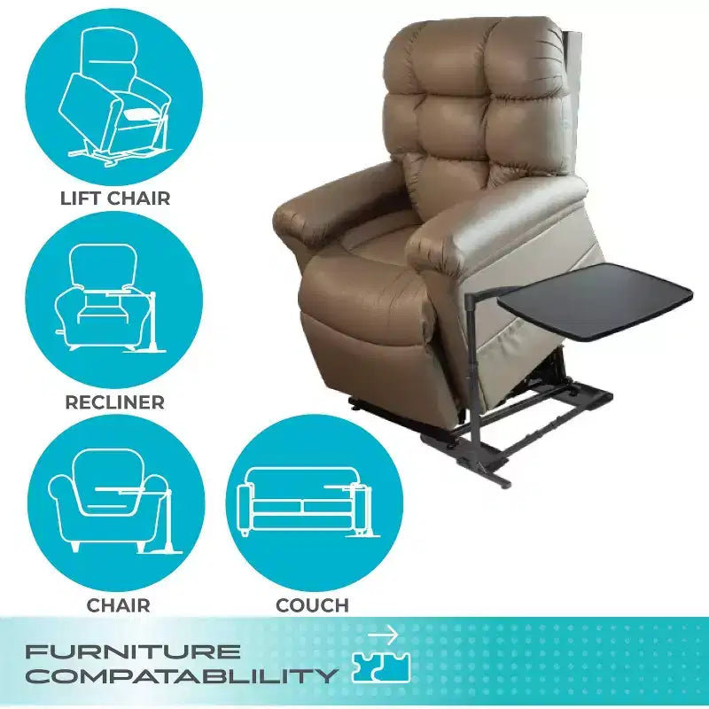 Stander Wonder Tray, Bandeja de TV giratoria y ajustable y escritorio para ordenador portátil con portavasos y cuñas para ordenador portátil, XL, Negro