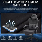 Sillón de juego de masaje Hoffree de tela transpirable, silla ergonómica de oficina para PC con reposapiés y ajustable