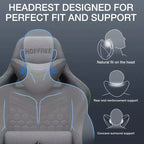 Sillón de juego de masaje Hoffree de tela transpirable, silla ergonómica de oficina para PC con reposapiés y ajustable