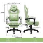 Sillón de juego de masaje Hoffree de tela transpirable, silla ergonómica de oficina para PC con reposapiés y ajustable