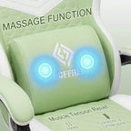 Sillón de juego de masaje Hoffree de tela transpirable, silla ergonómica de oficina para PC con reposapiés y ajustable