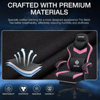 Sillón de juego de masaje Hoffree de tela transpirable, silla ergonómica de oficina para PC con reposapiés y ajustable