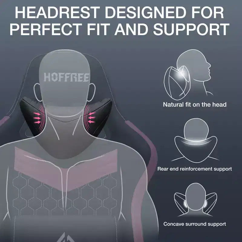 Sillón de juego de masaje Hoffree de tela transpirable, silla ergonómica de oficina para PC con reposapiés y ajustable