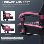 Sillón de juego de masaje Hoffree de tela transpirable, silla ergonómica de oficina para PC con reposapiés y ajustable