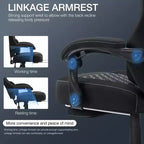 Sillón de juego de masaje Hoffree de tela transpirable, silla ergonómica de oficina para PC con reposapiés y ajustable