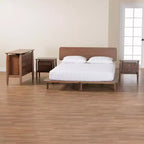 Juego de dormitorio de 4 piezas Alyssa Japandi de madera de nogal marrón de Baxton Studio
