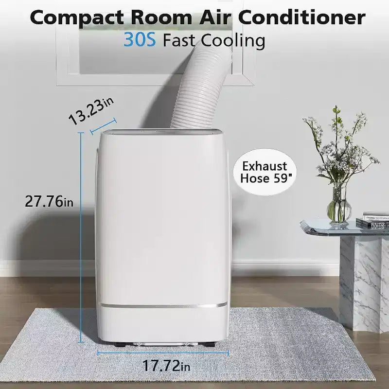 Portable Air Conditioner, 12000 BTU for Room up to 550 sq.ft, Dehumidifier & Fan, Portable AC with 3 Fan Speeds, 24H Timer, Remote Control