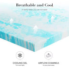 Colchón de espuma viscoelástica azul de 3 pulgadas, tamaño doble, suavidad y comodidad inigualables, solución de sueño premium