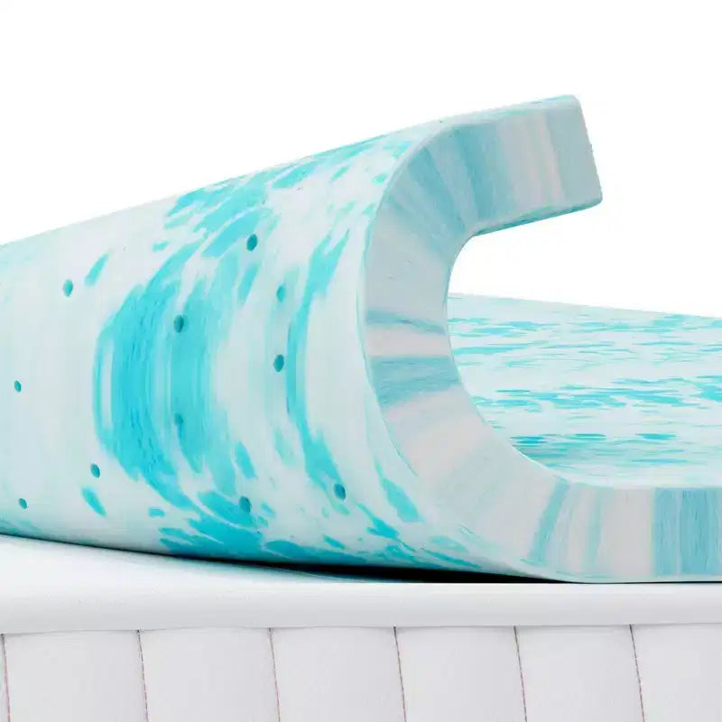 Colchón de espuma viscoelástica azul de 3 pulgadas, tamaño doble, suavidad y comodidad inigualables, solución de sueño premium