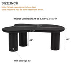 Mesa de centro Cloud de fácil montaje con tablero de 3,8 cm de grosor, mesa auxiliar irregular de estilo crema con 3 patas robustas