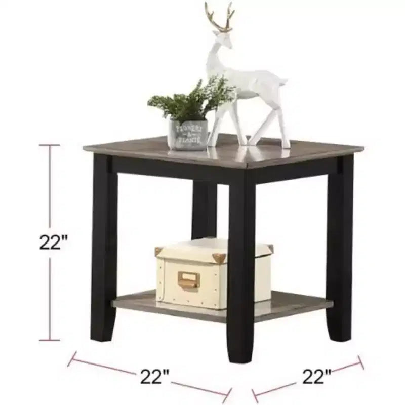 Mesa Auxiliar de Madera con Estilo Sencillo y Moderno, 1 unidad, Mesa Auxiliar para Sofá de Sala de Estar, de Madera Maciza de Caucho
