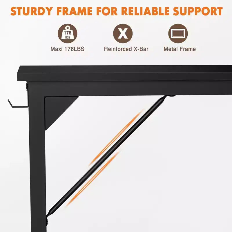 Escritorio de computadora para juegos de 63 pulgadas con almacenamiento, mesa de PC de estilo moderno y simple para jóvenes, estudiantes y adultos en la oficina en casa