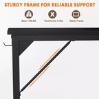 Escritorio de computadora para juegos de 63 pulgadas con almacenamiento, mesa de PC de estilo moderno y simple para jóvenes, estudiantes y adultos en la oficina en casa