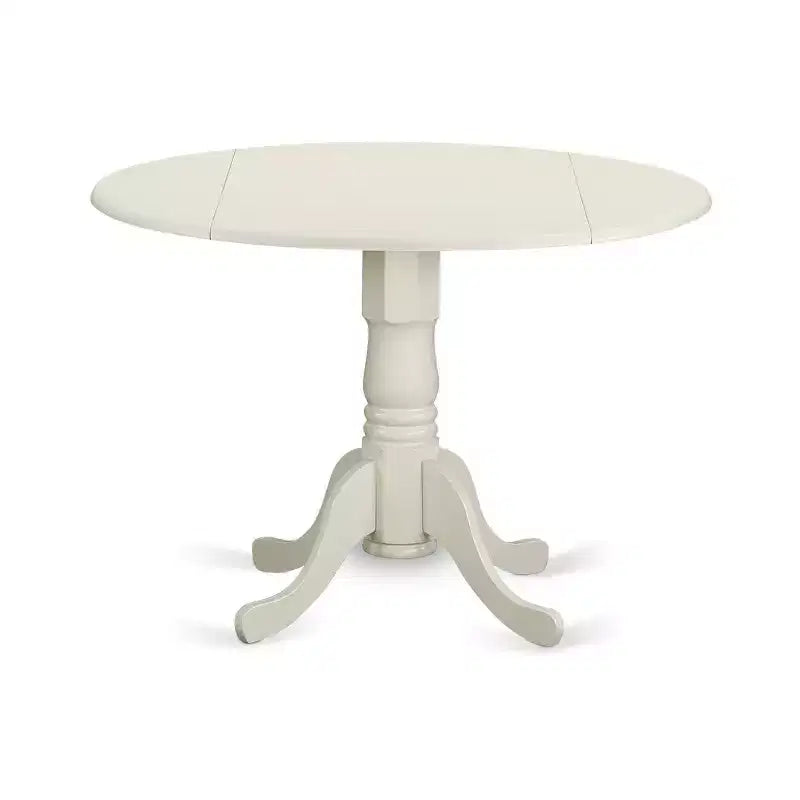 Juego de comedor redondo HomeStock de 5 piezas, lino blanco