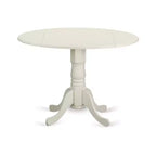 Juego de comedor redondo HomeStock de 5 piezas, lino blanco